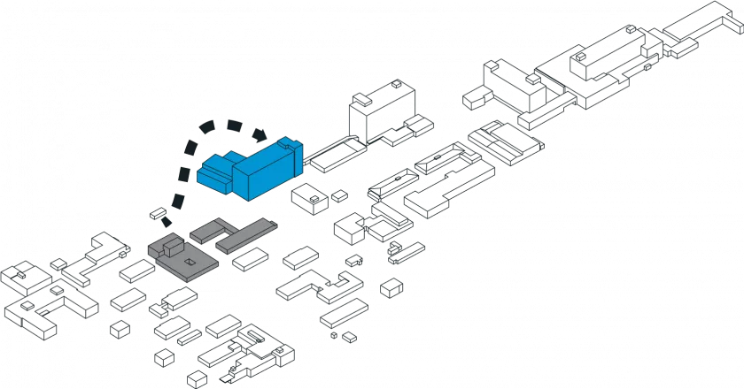Adaptace budovy bývalé porodnice schema
