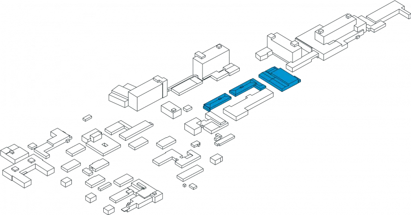 Demolice  budov 16, 17, 18 schema